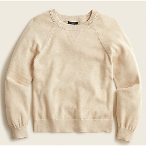 J. Crew Sweaters - J. Crew Cotton Cashmere Pullover Sweatshirt Size 3X Heather Natural